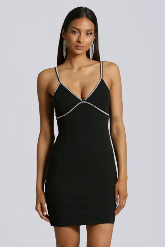 Diamanté Trim Mini Dress sold by Avec Les Filles