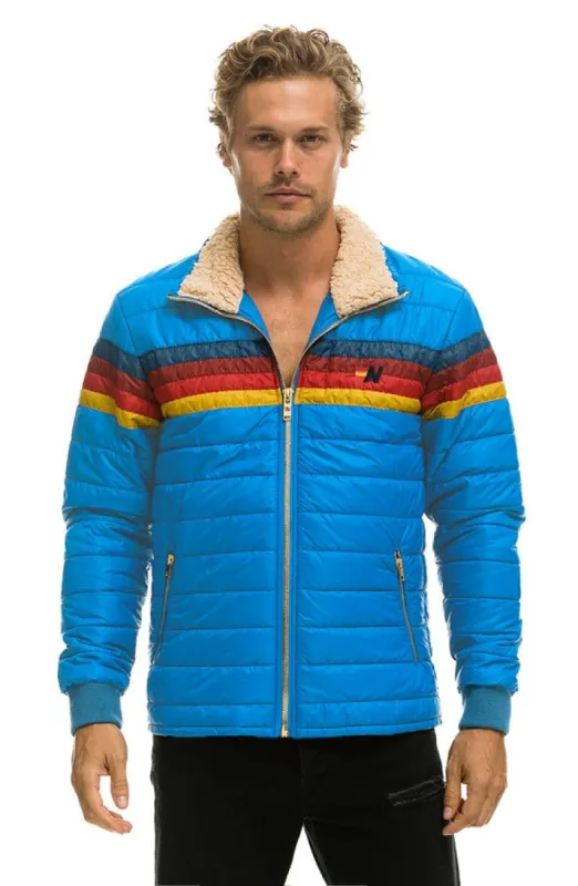 4 STRIPE RAINBOW SLEEVE JACKET  -  BLUE CINA sold by Aviator Nation