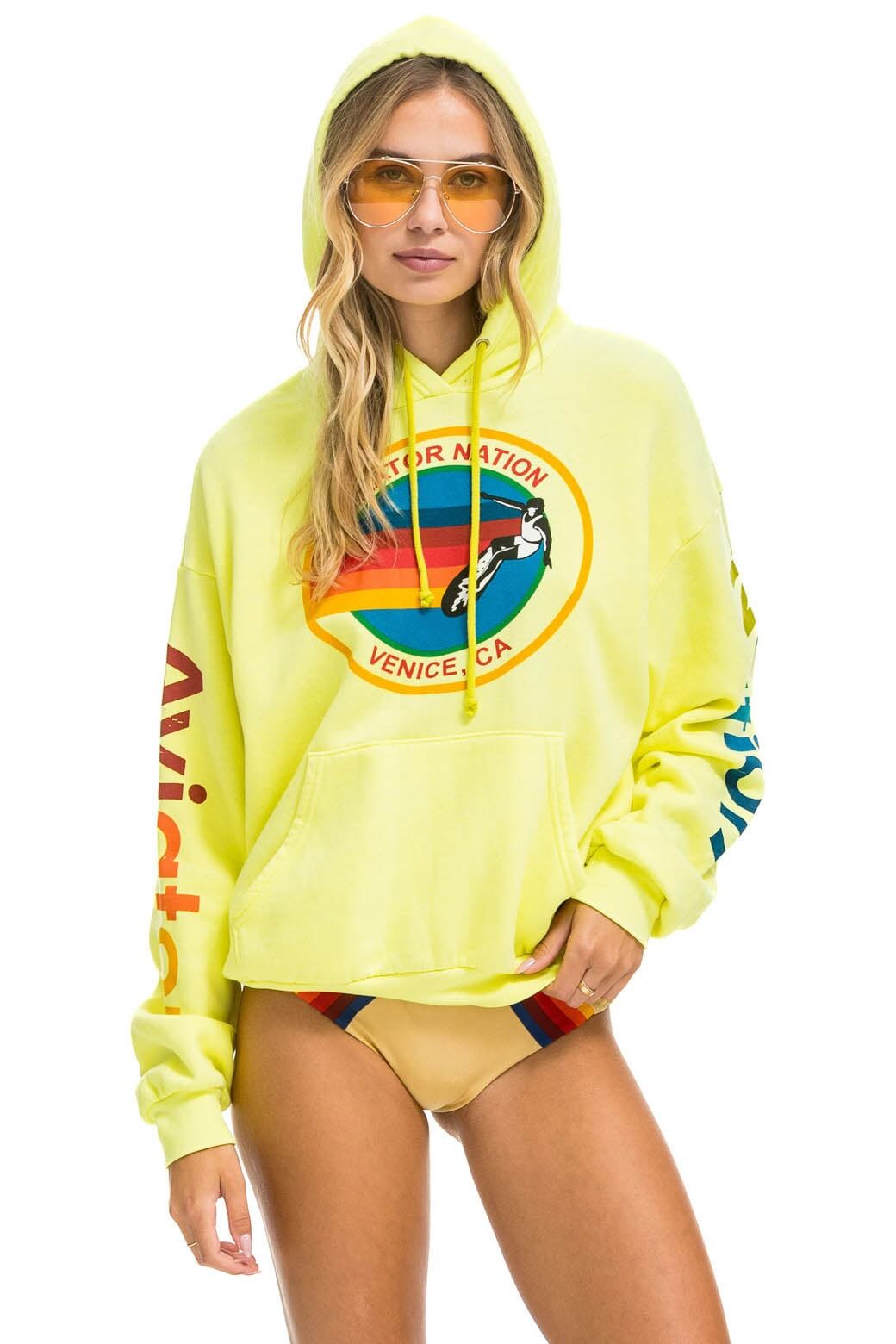 AVIATOR NATION RELAXED PULLOVER HOODIE - NEON YELLOW sold by Aviator Nation