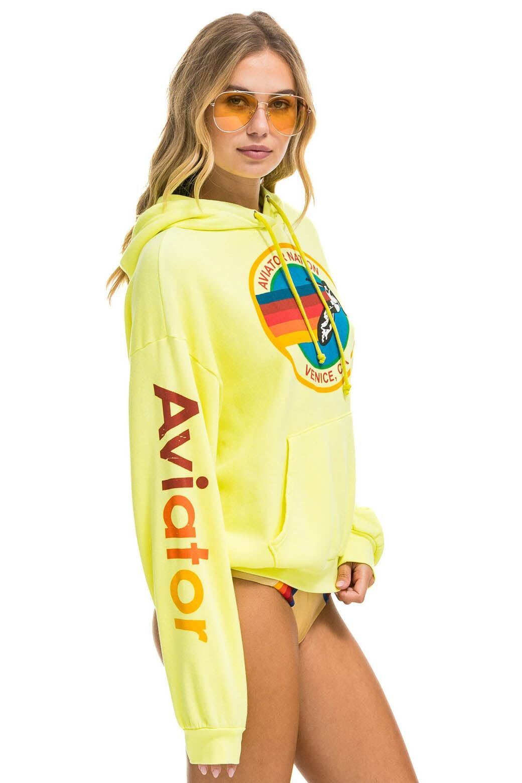 AVIATOR NATION RELAXED PULLOVER HOODIE - NEON YELLOW sold by Aviator Nation product image thumbnail 4