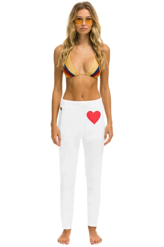 HEART STITCH JOGGER SWEATPANTS - WHITE sold by Aviator Nation