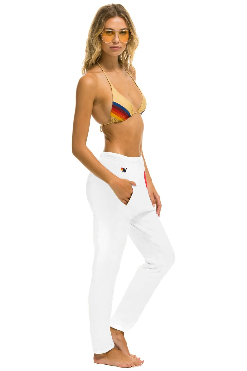 HEART STITCH JOGGER SWEATPANTS - WHITE sold by Aviator Nation product image thumbnail 2