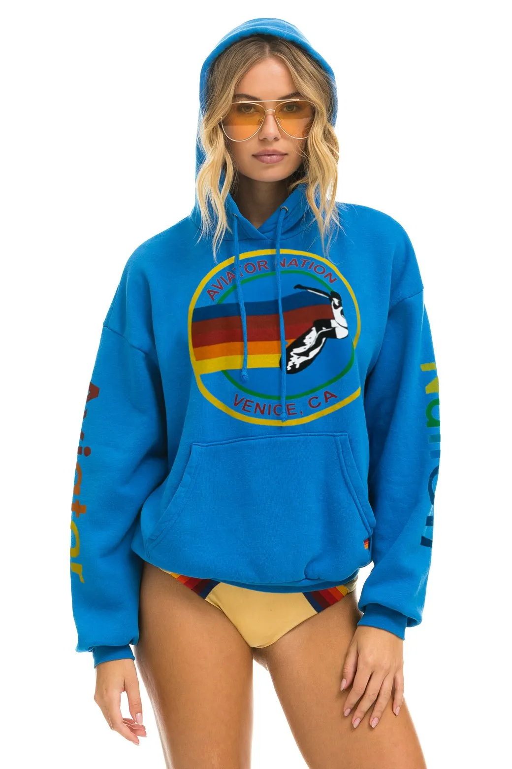 AVIATOR NATION RELAXED PULLOVER HOODIE - OCEAN sold by Aviator Nation