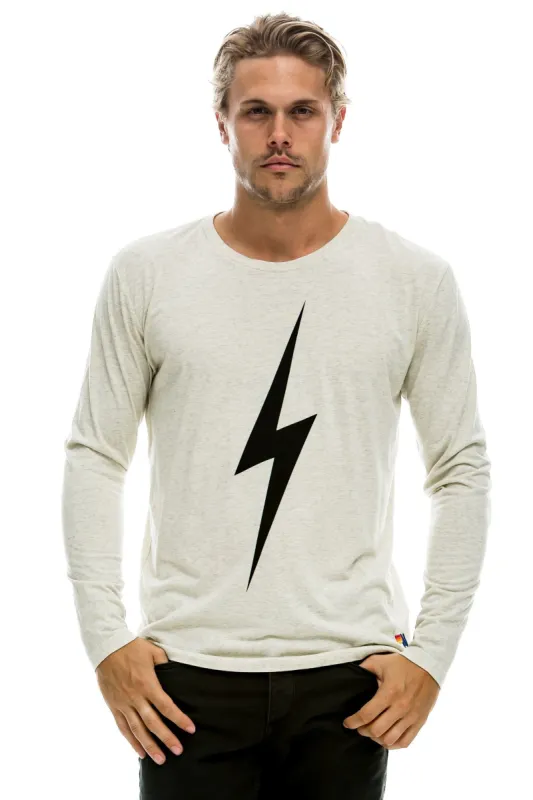 BOLT LONG SLEEVE CREW TEE - VINTAGE WHITE made by Aviator Nation