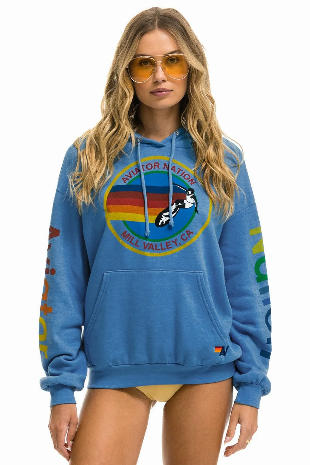 AVIATOR NATION MILL VALLEY RELAXED PULLOVER HOODIE - COBALT sold by Aviator Nation