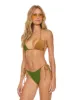 SPARKLE 2 TONE TURKS SIDE TIE CHEEKY BIKINI BOTTOMS - ARMY // MOCHA sold by Aviator Nation