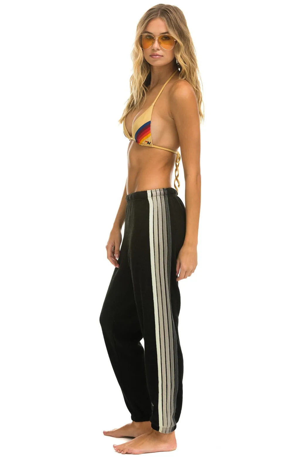 5 STRIPE SWEATPANTS - BLACK // GREY 2 sold by Aviator Nation