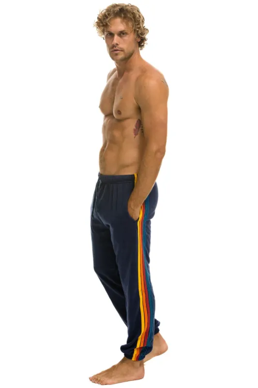 5 STRIPE SWEATPANTS - NAVY sold by Aviator Nation
