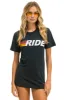 RIDE LOGO WHITE TEE - CHARCOAL sold by Aviator Nation