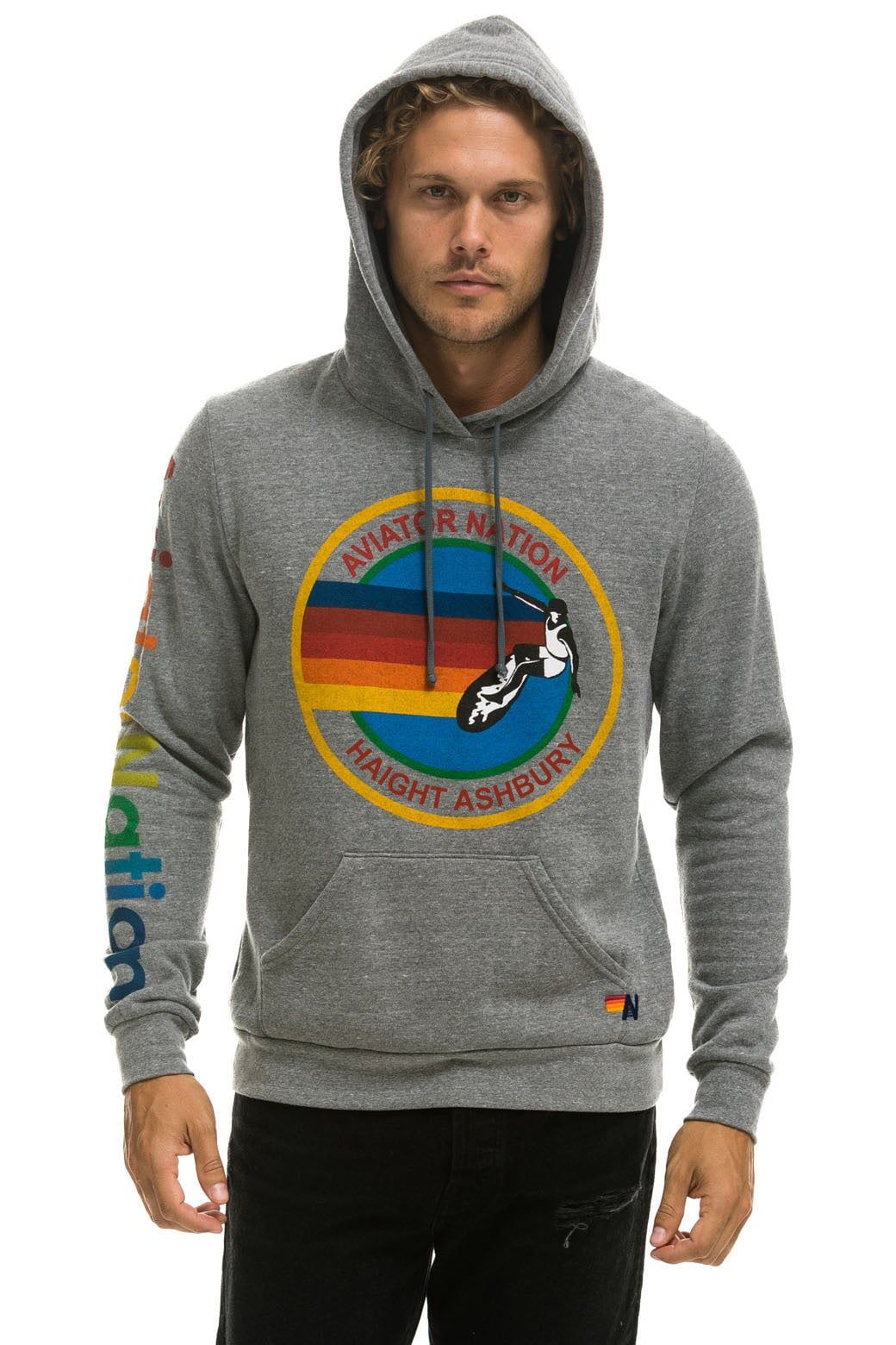 AVIATOR NATION HAIGHT ASHBURY PULLOVER HOODIE - HEATHER GREY sold by Aviator Nation product image thumbnail 2