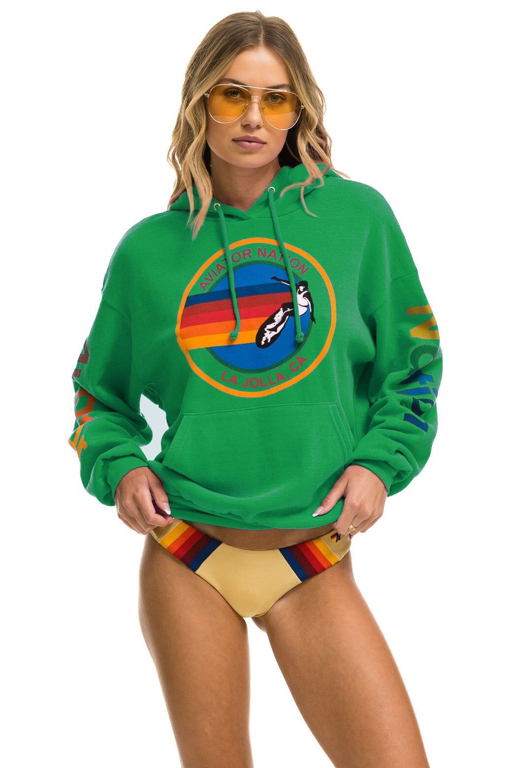 AVIATOR NATION LA JOLLA RELAXED PULLOVER HOODIE - KELLY GREEN sold by Aviator Nation