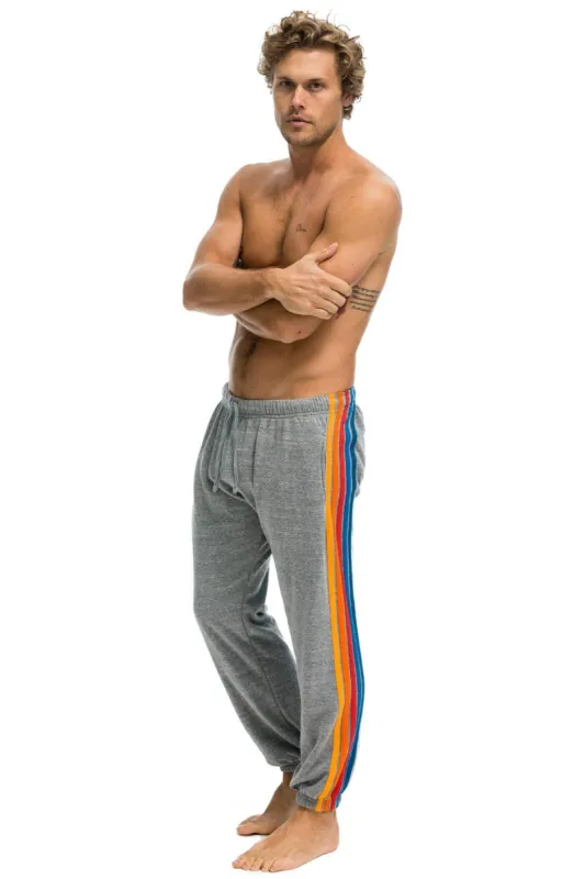 5 STRIPE SWEATPANTS - HEATHER GREY 2 sold by Aviator Nation