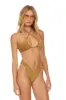 SPARKLE ST TROPEZ BANDEAU HALTER BIKINI TOP - MOCHA sold by Aviator Nation