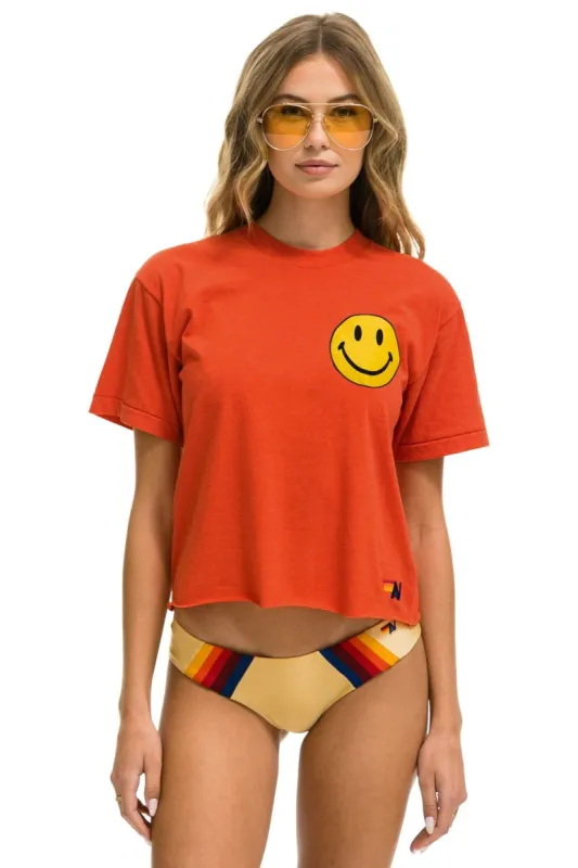 SMILEY 2 BOYFRIEND TEE - ORANGE sold by Aviator Nation