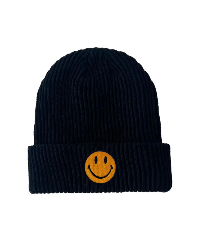 SMILEY RIB BEANIE - NAVY sold by Aviator Nation