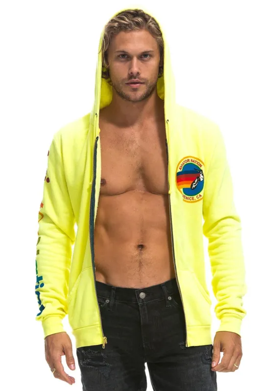 AVIATOR NATION MANHATTAN BEACH  HOODIE - NEON YELLOW sold by Aviator Nation