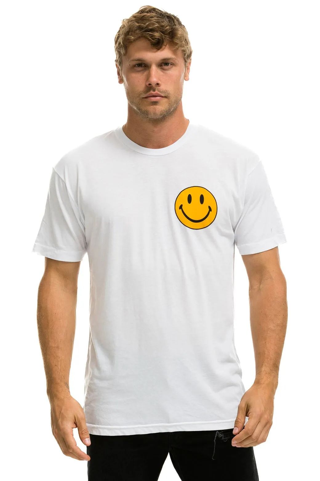 SMILEY 2 CREW TEE - WHITE sold by Aviator Nation product image thumbnail 2