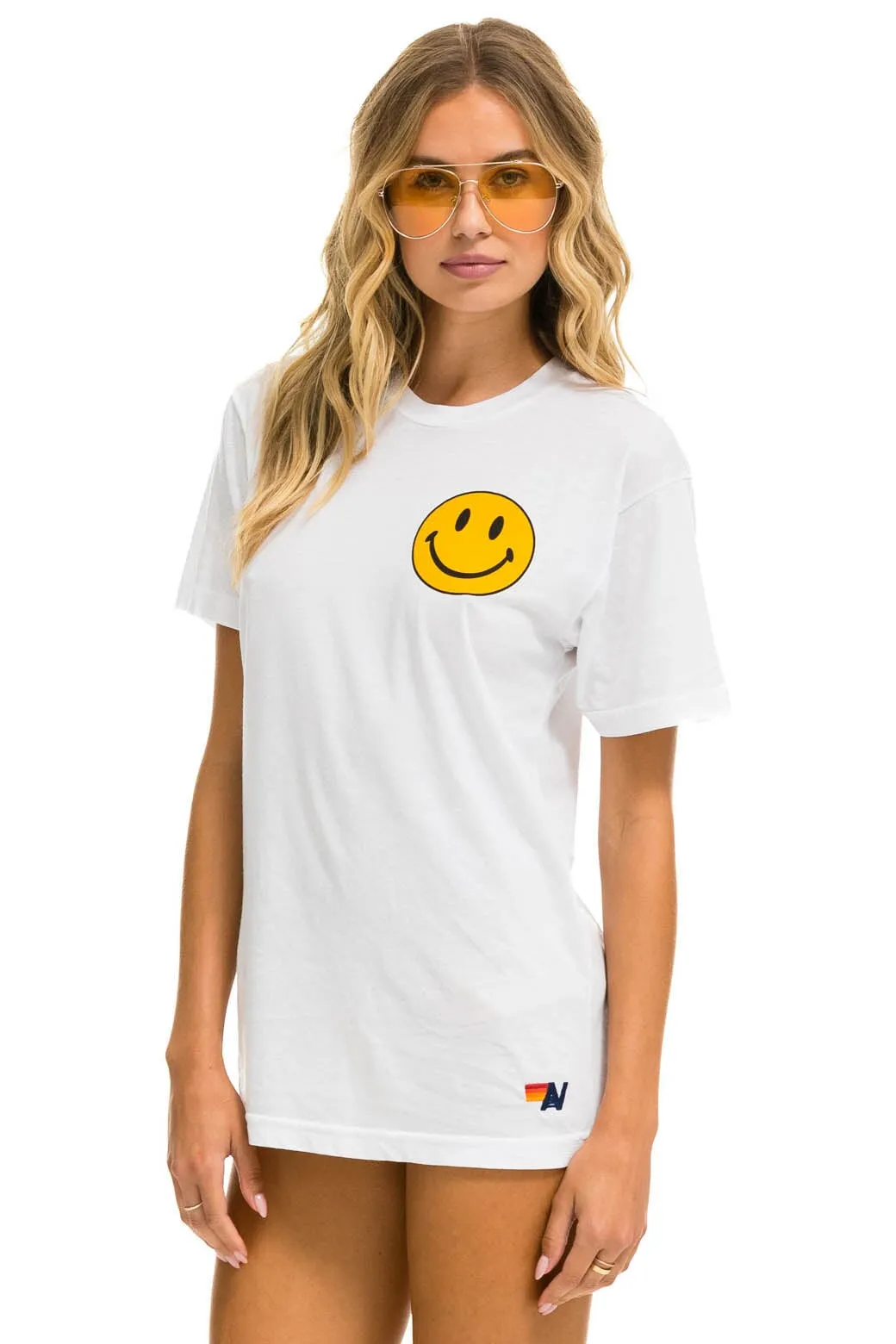 SMILEY 2 CREW TEE - WHITE sold by Aviator Nation product image thumbnail 3