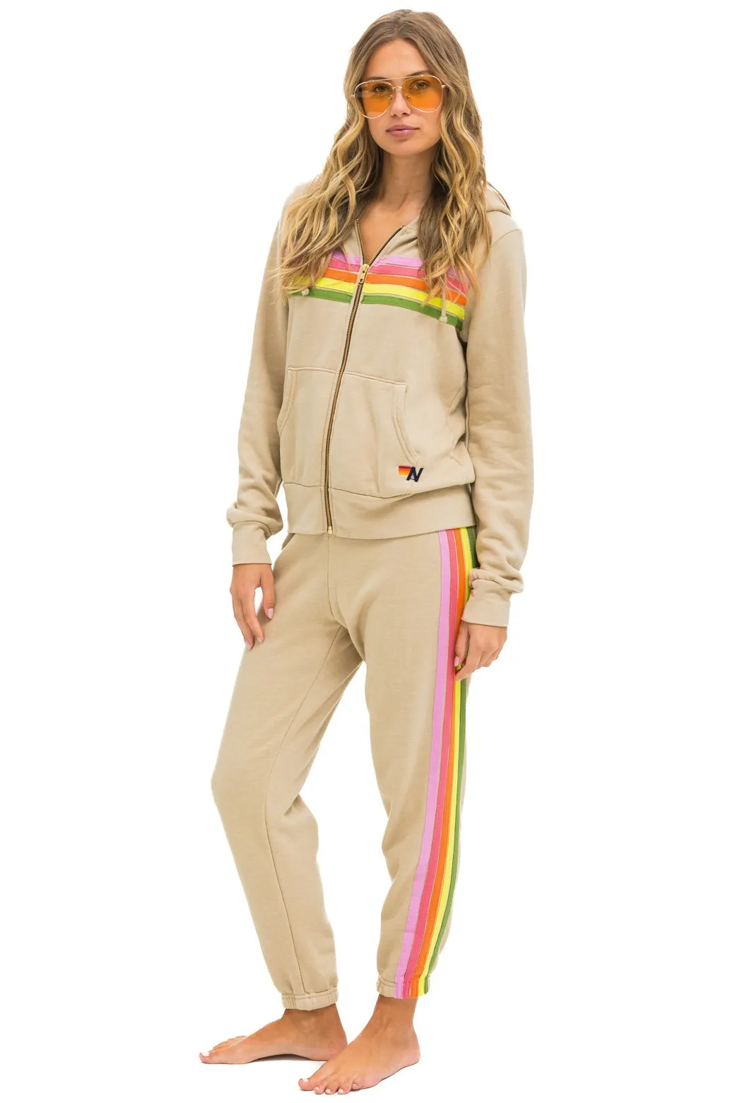 5 STRIPE SWEATPANTS - SAND // PINK // GREEN sold by Aviator Nation product image thumbnail 5