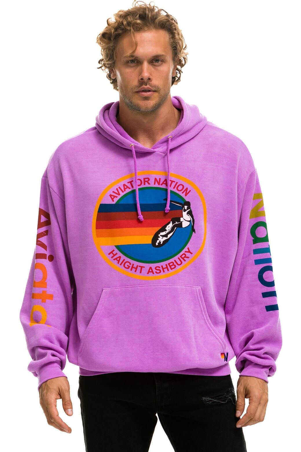 AVIATOR NATION HAIGHT ASHBURY RELAXED PULLOVER HOODIE - NEON PURPLE sold by Aviator Nation product image thumbnail 2