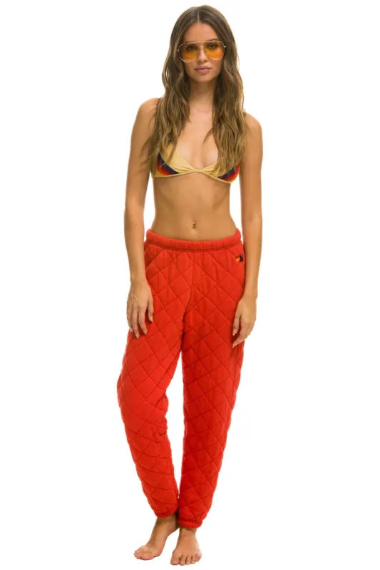 QUILTED SWEATPANTS - RED sold by Aviator Nation
