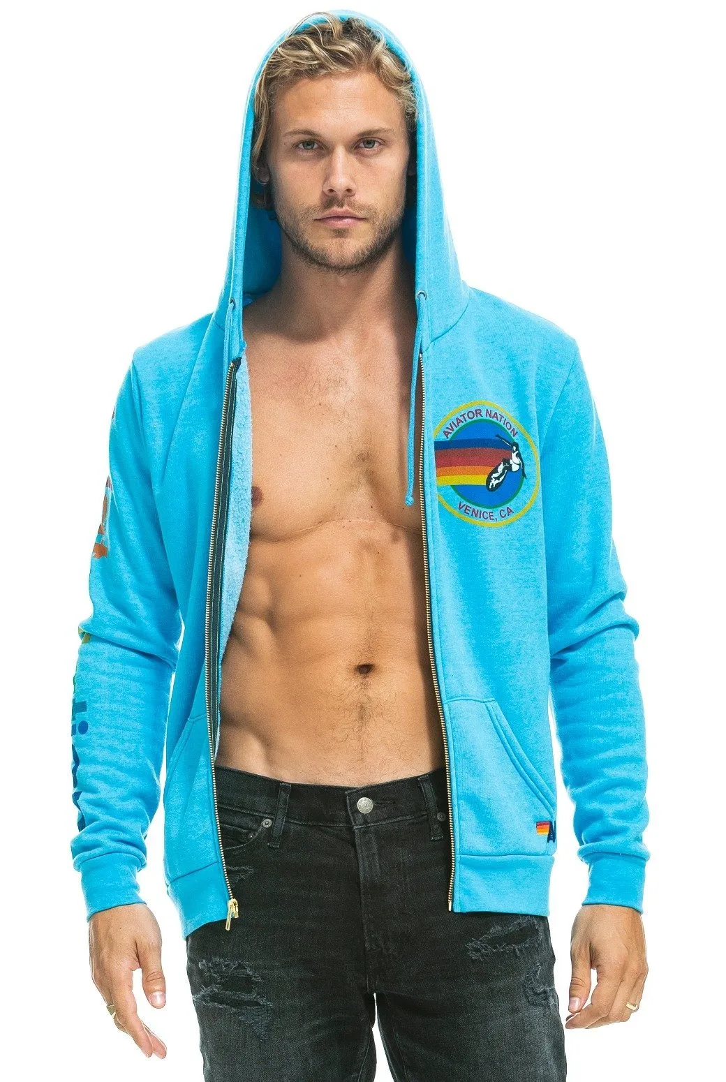AVIATOR NATION HOODIE - NEON BLUE sold by Aviator Nation product image thumbnail 5