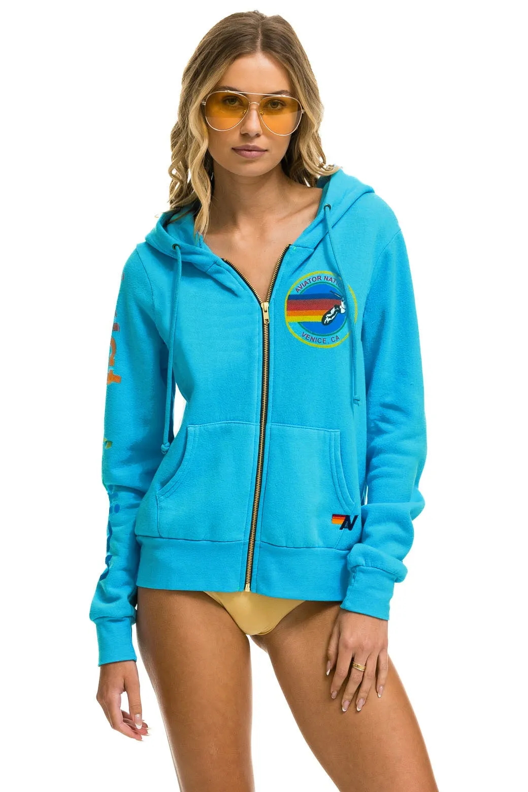 AVIATOR NATION HOODIE - NEON BLUE sold by Aviator Nation