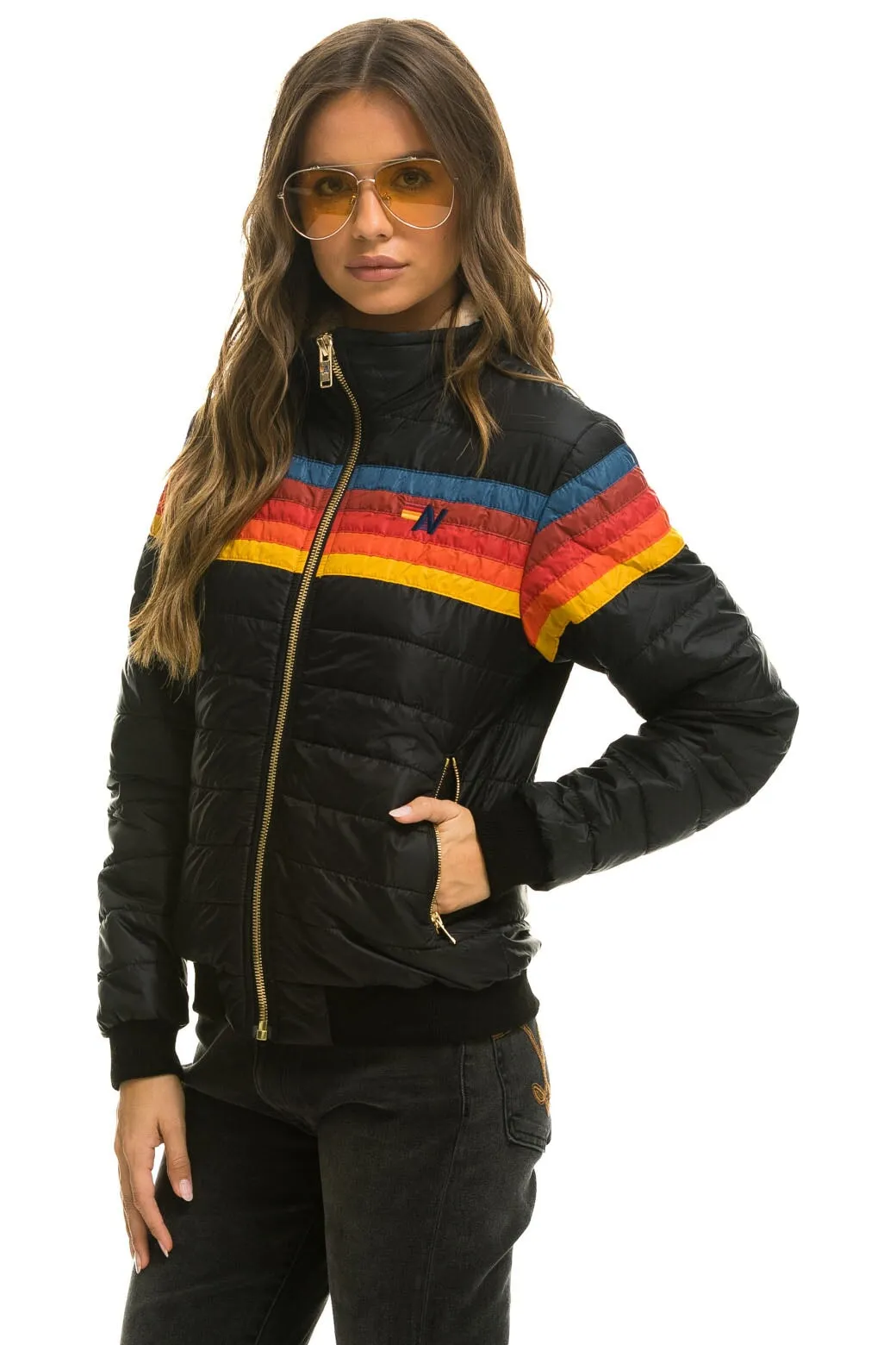 5 STRIPE JACKET - BLACK sold by Aviator Nation product image thumbnail 2