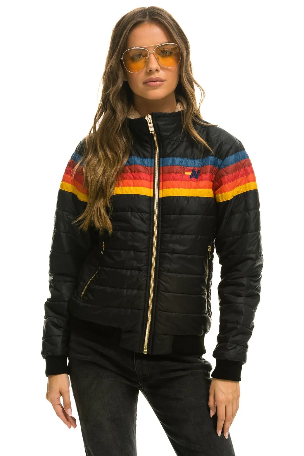 5 STRIPE JACKET - BLACK sold by Aviator Nation