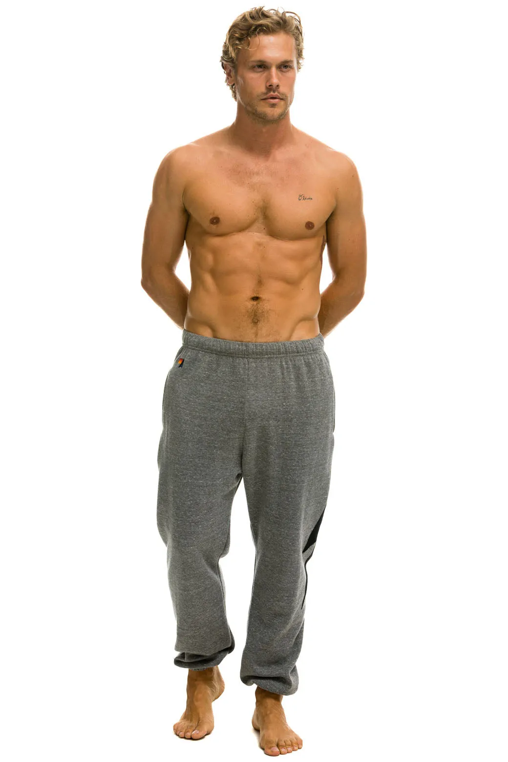BOLT STITCH SWEATPANTS - HEATHER GREY // BLACK sold by Aviator Nation product image thumbnail 2
