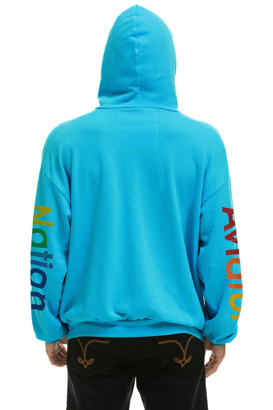 AVIATOR NATION NORTH SHORE RELAXED PULLOVER HOODIE - NEON BLUE sold by Aviator Nation product image thumbnail 4