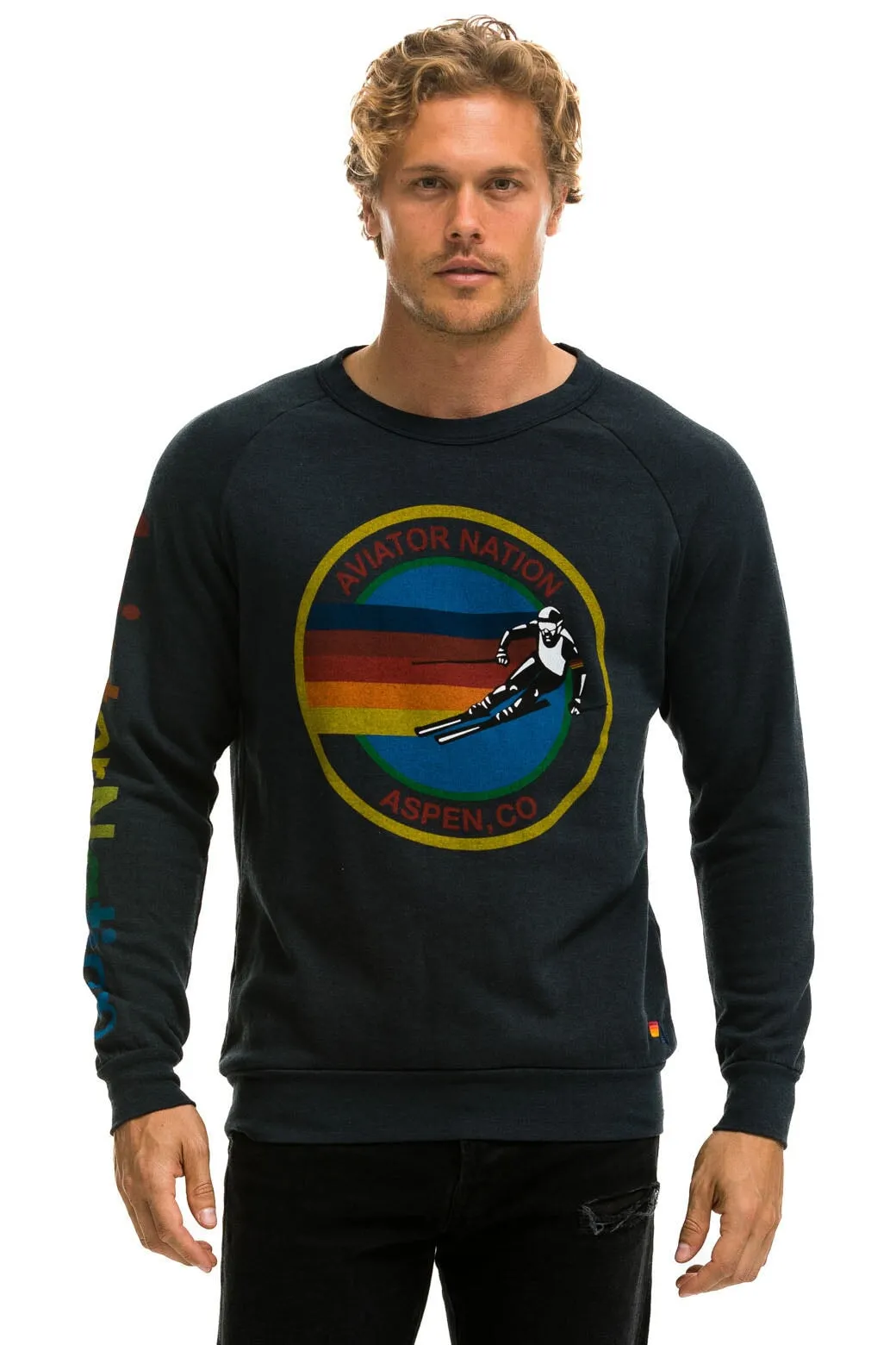AVIATOR NATION ASPEN CREW SWEATSHIRT - CHARCOAL sold by Aviator Nation product image thumbnail 2