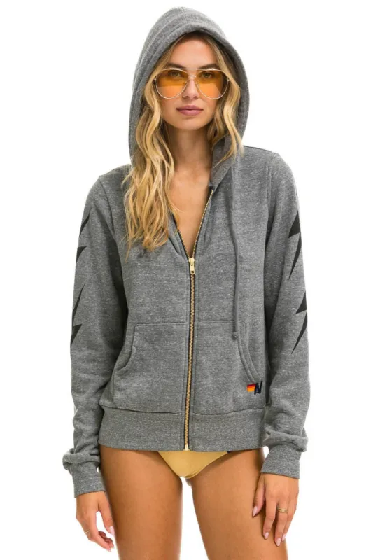 BOLT 4 ZIP HOODIE - HEATHER GREY sold by Aviator Nation