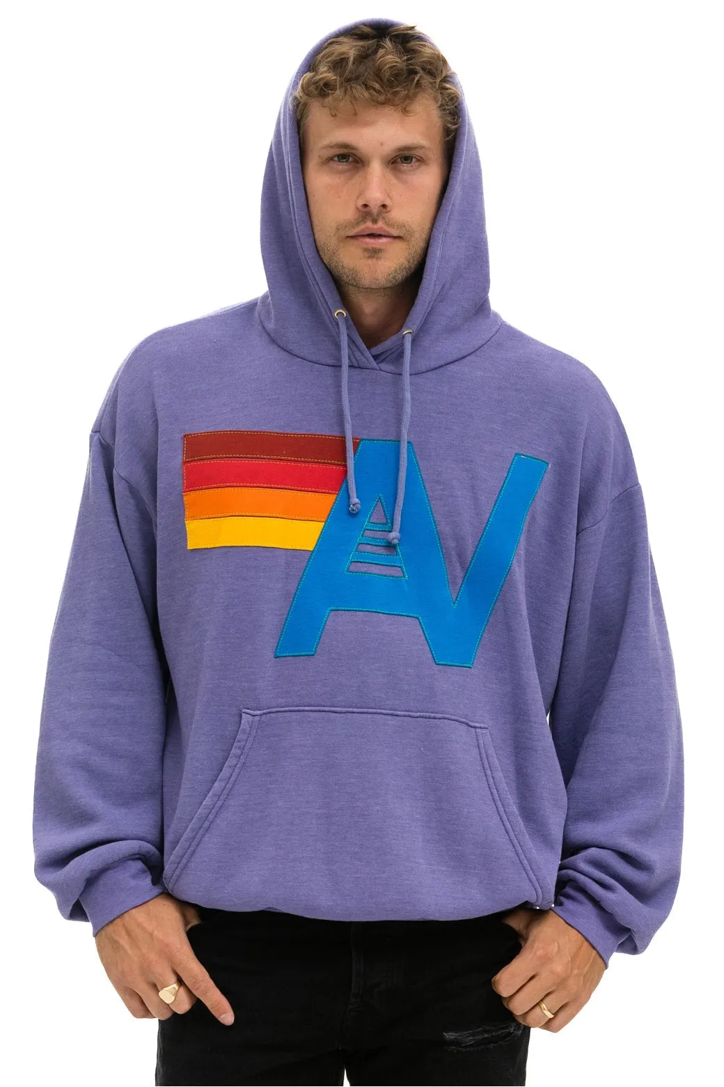 LOGO STITCH PULLOVER RELAXED HOODIE - LAVENDER sold by Aviator Nation product image thumbnail 2