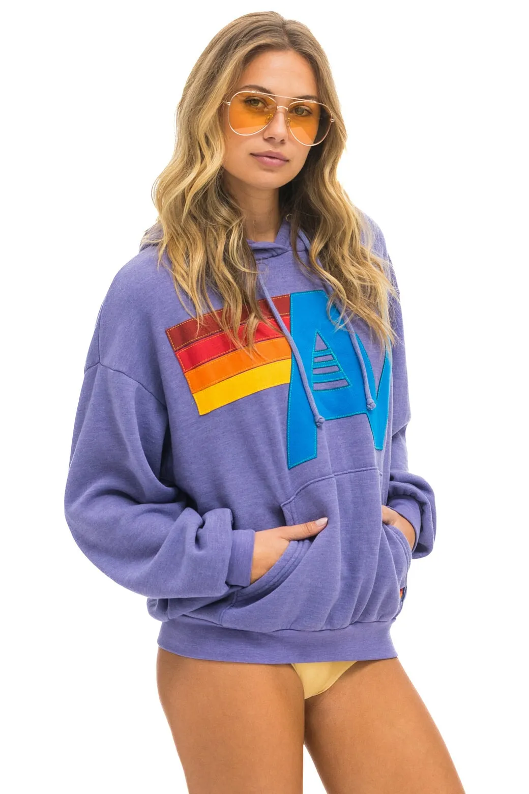 LOGO STITCH PULLOVER RELAXED HOODIE - LAVENDER sold by Aviator Nation product image thumbnail 3