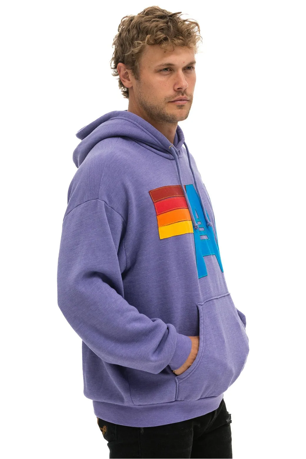 LOGO STITCH PULLOVER RELAXED HOODIE - LAVENDER sold by Aviator Nation product image thumbnail 4