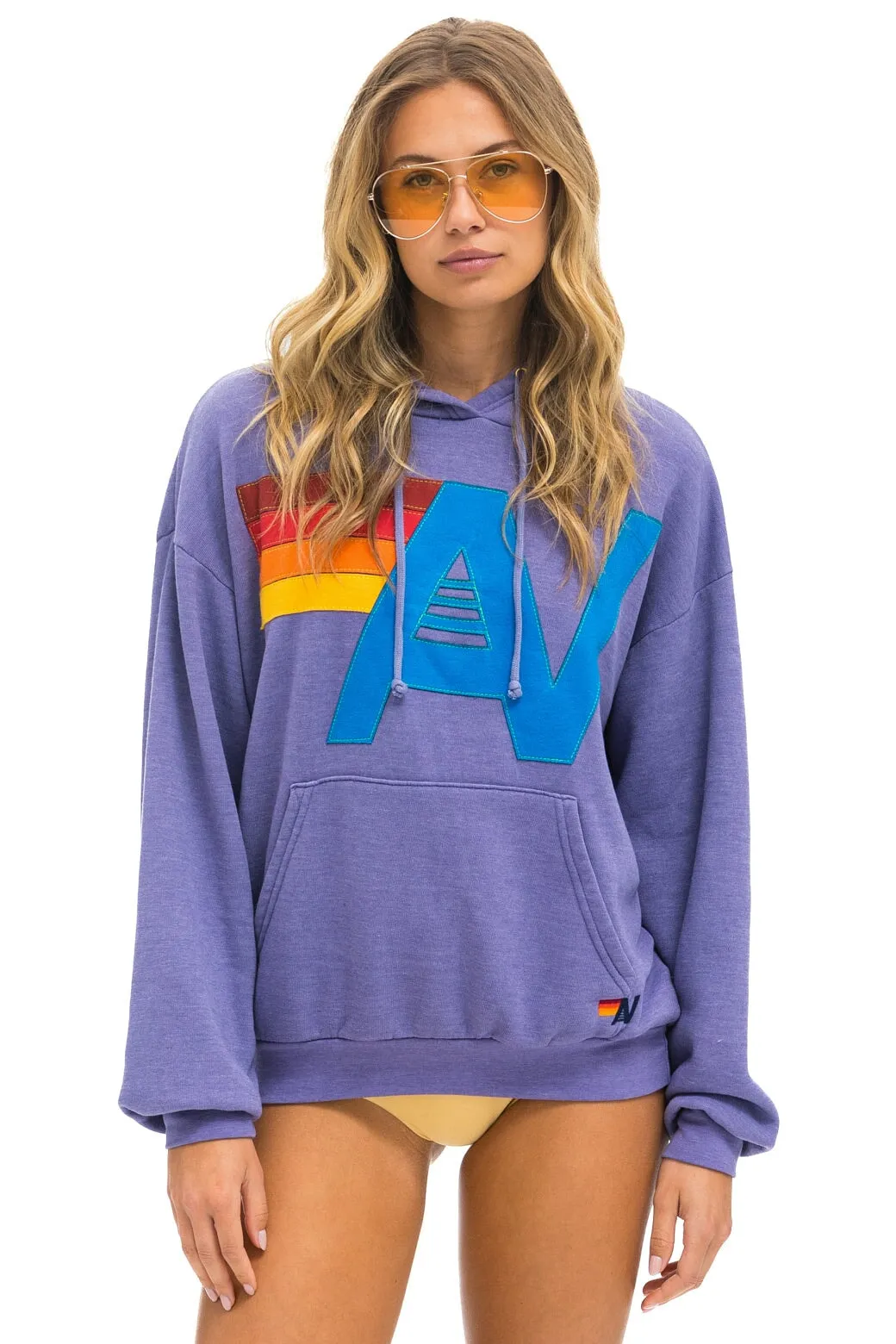 LOGO STITCH PULLOVER RELAXED HOODIE - LAVENDER sold by Aviator Nation