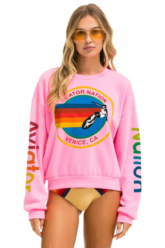 AVIATOR NATION RELAXED CREW SWEATSHIRT - NEON PINK sold by Aviator Nation