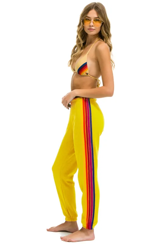 5 STRIPE SWEATPANTS - LEMON // YELLOW // PURPLE sold by Aviator Nation