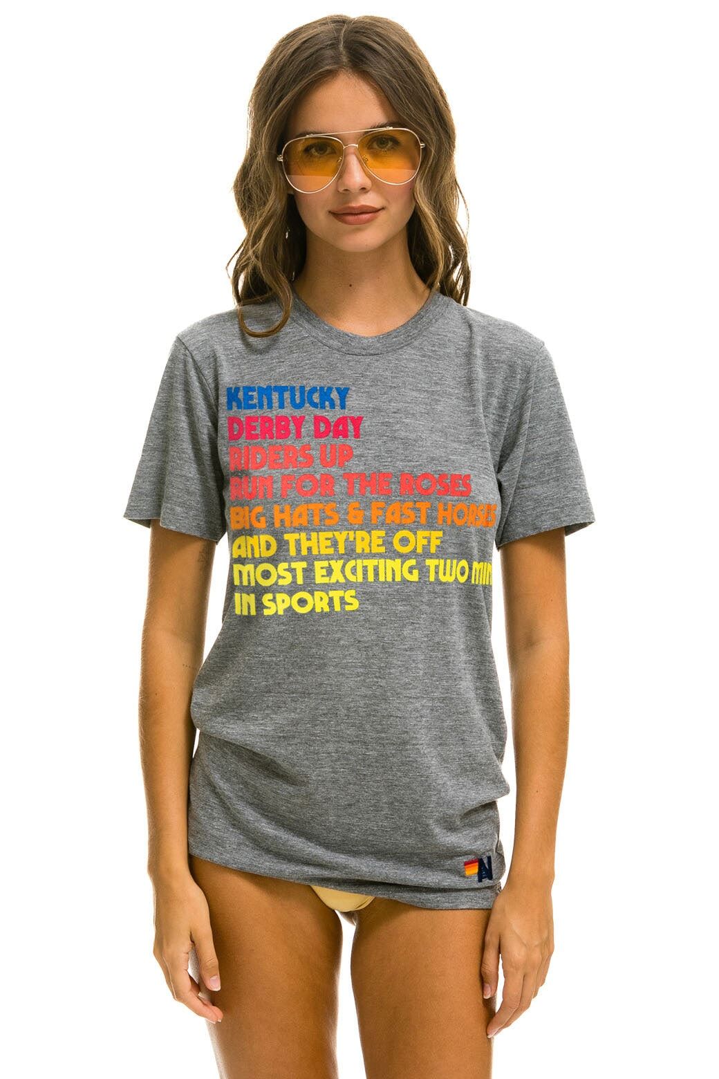 KENTUCKY DERBY 2023 TEE - HEATHER GREY sold by Aviator Nation