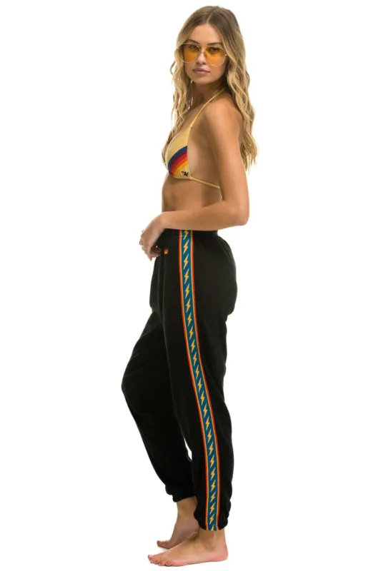 BOLT STRIPE SWEATPANTS - BLACK sold by Aviator Nation