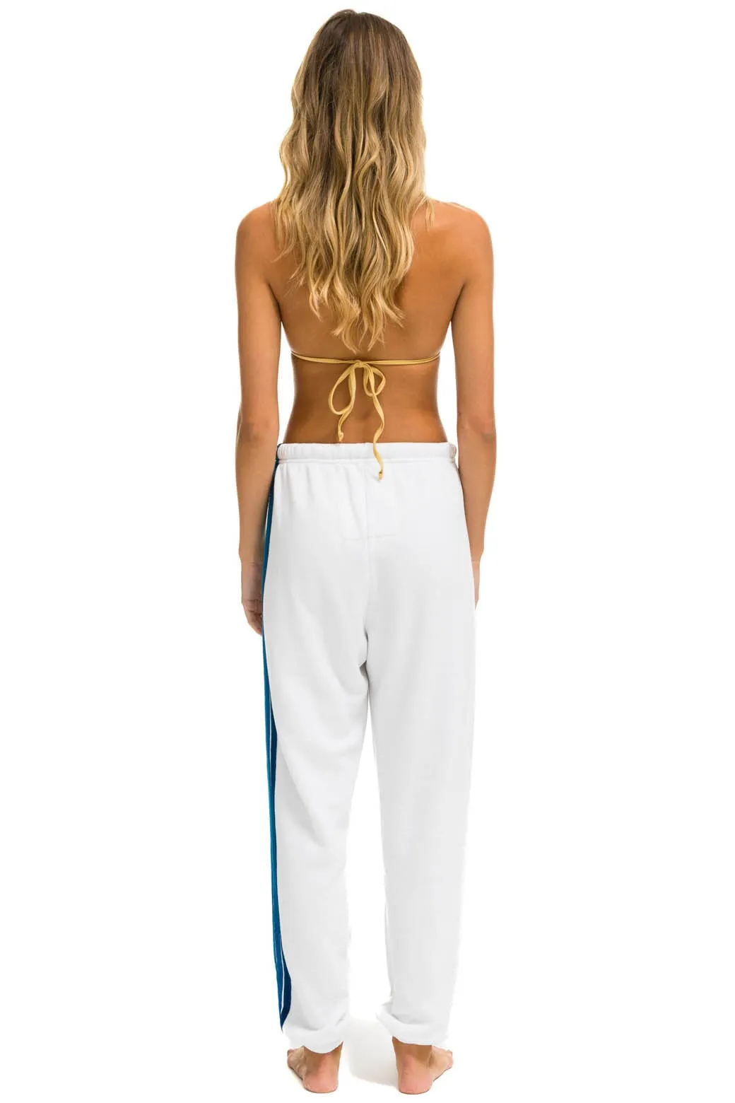 5 STRIPE SWEATPANTS - WHITE // BLUE sold by Aviator Nation product image thumbnail 4