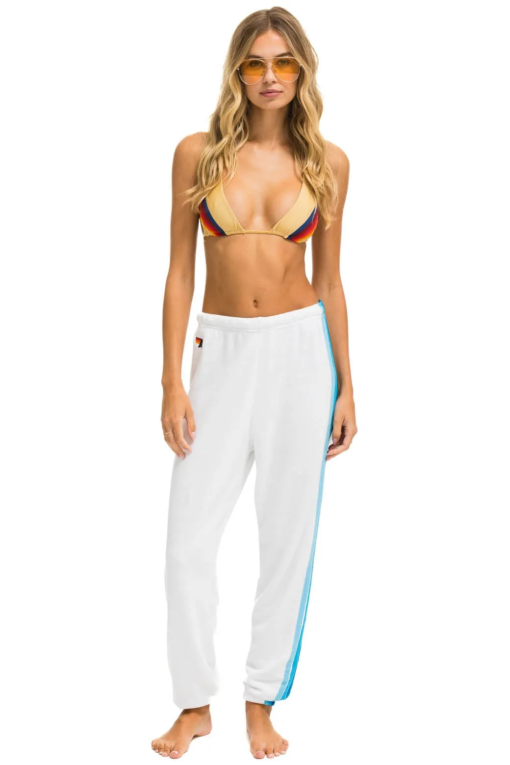 5 STRIPE SWEATPANTS - WHITE // BLUE sold by Aviator Nation product image thumbnail 2