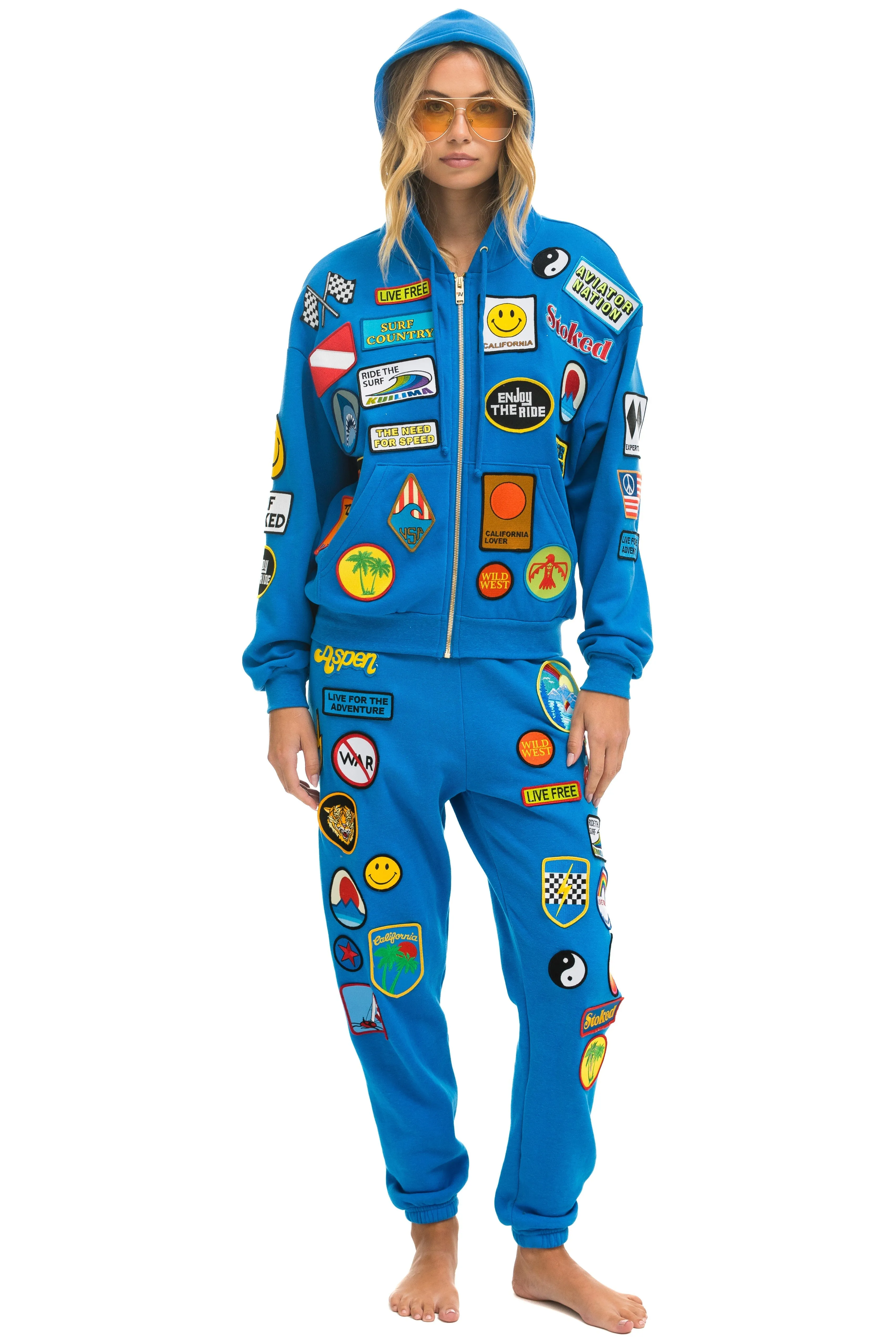 VINTAGE PATCH SWEATPANTS - OCEAN sold by Aviator Nation product image thumbnail 5