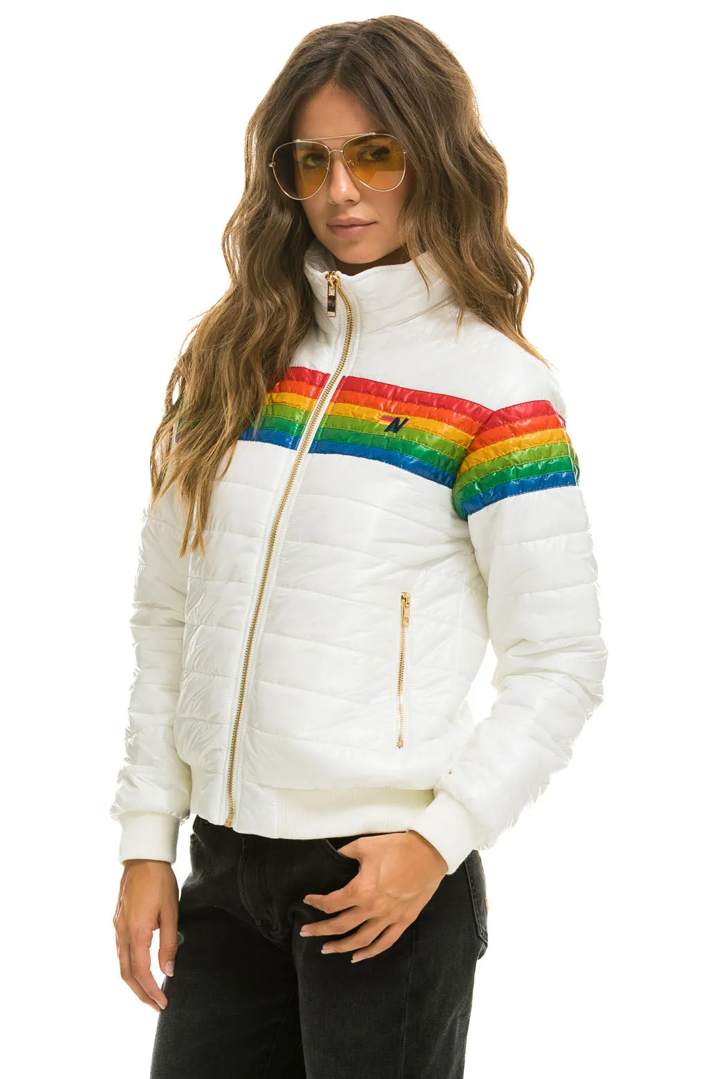 6 STRIPE JACKET - GLOSSY WHITE sold by Aviator Nation product image thumbnail 4