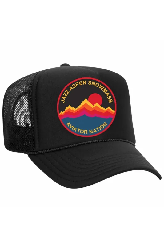 JAZZ ASPEN SNOWMASS 2021 TRUCKER HAT sold by Aviator Nation