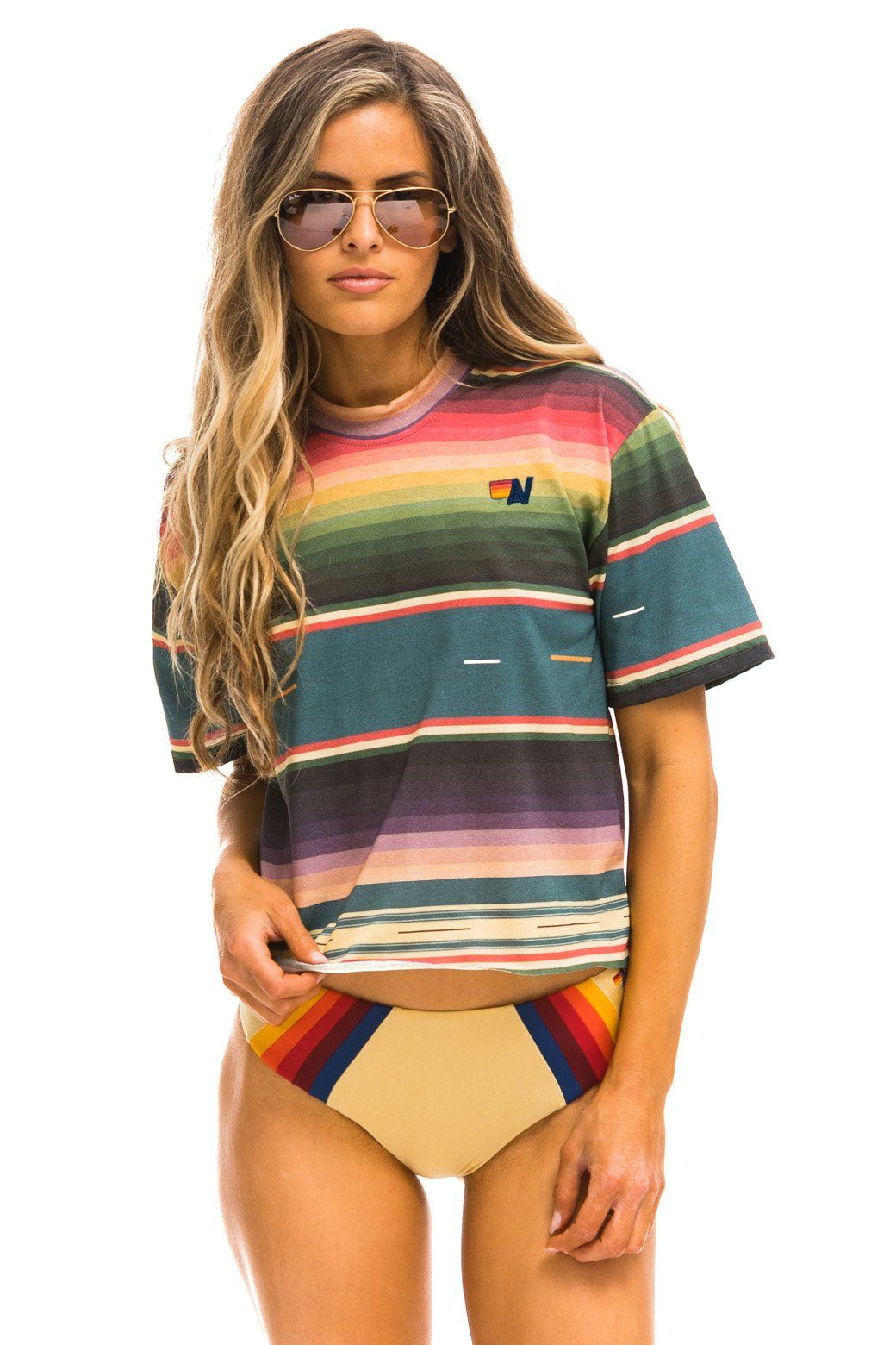 LOGO EMBROIDERY TULUM BOYFRIEND TEE - BLUE sold by Aviator Nation product image thumbnail 2