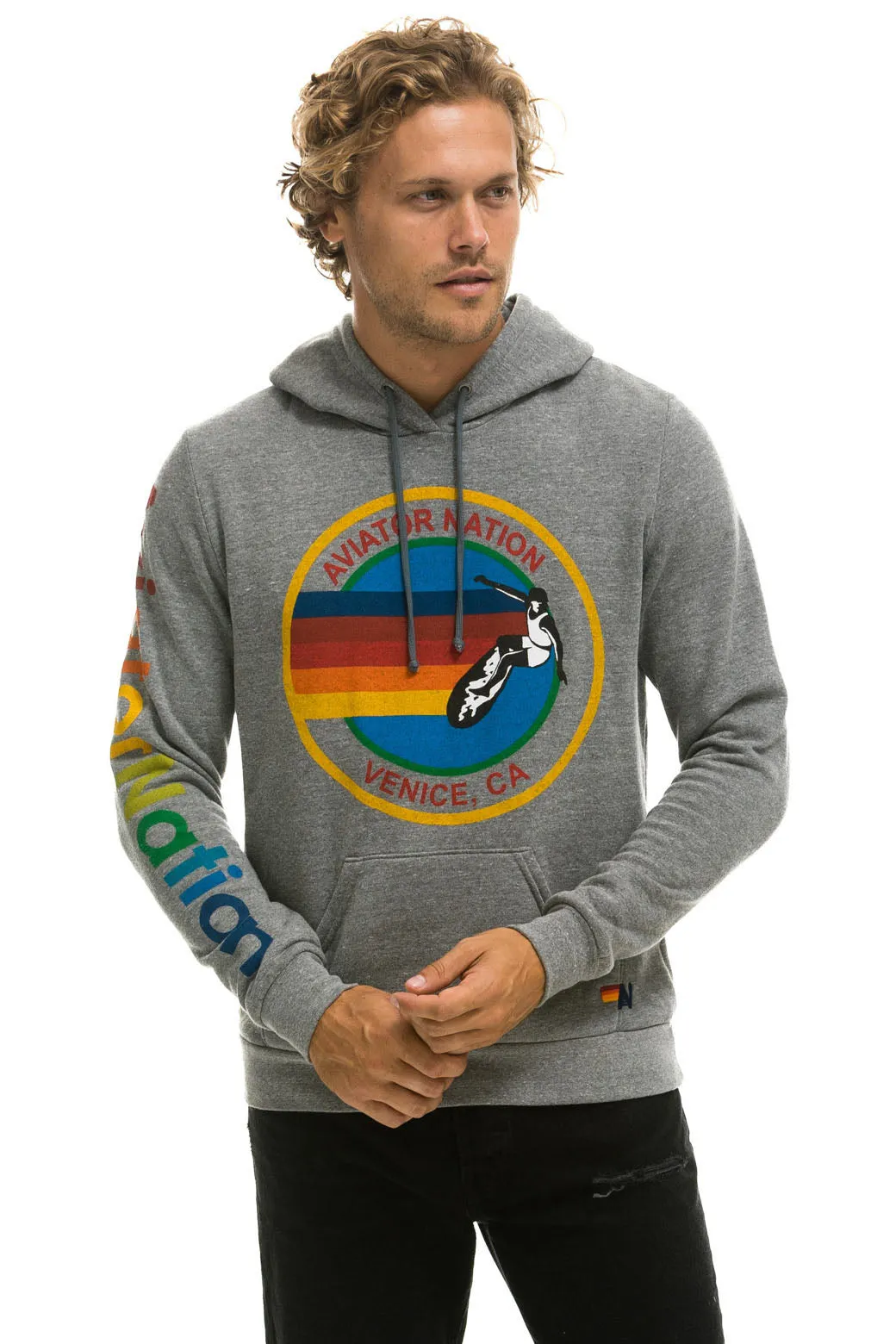 AVIATOR NATION PULLOVER HOODIE - HEATHER GREY sold by Aviator Nation product image thumbnail 2