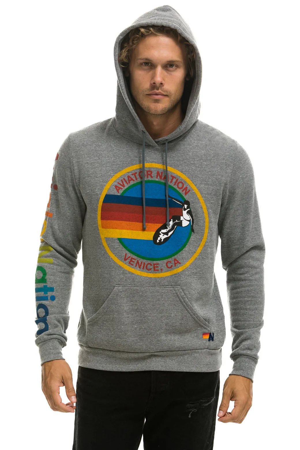 AVIATOR NATION PULLOVER HOODIE - HEATHER GREY sold by Aviator Nation product image thumbnail 4