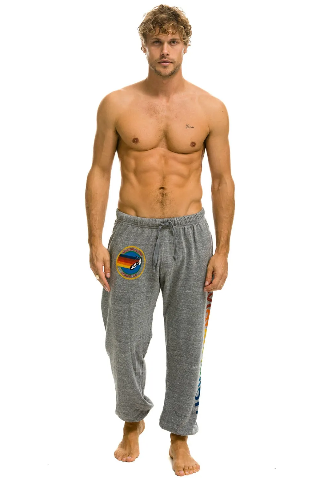 AVIATOR NATION SWEATPANTS - HEATHER GREY sold by Aviator Nation